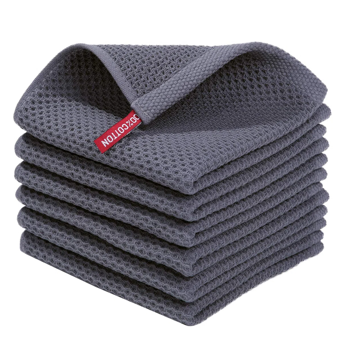 Dark Grey Cotton Kitchen Dish Cloths U325400